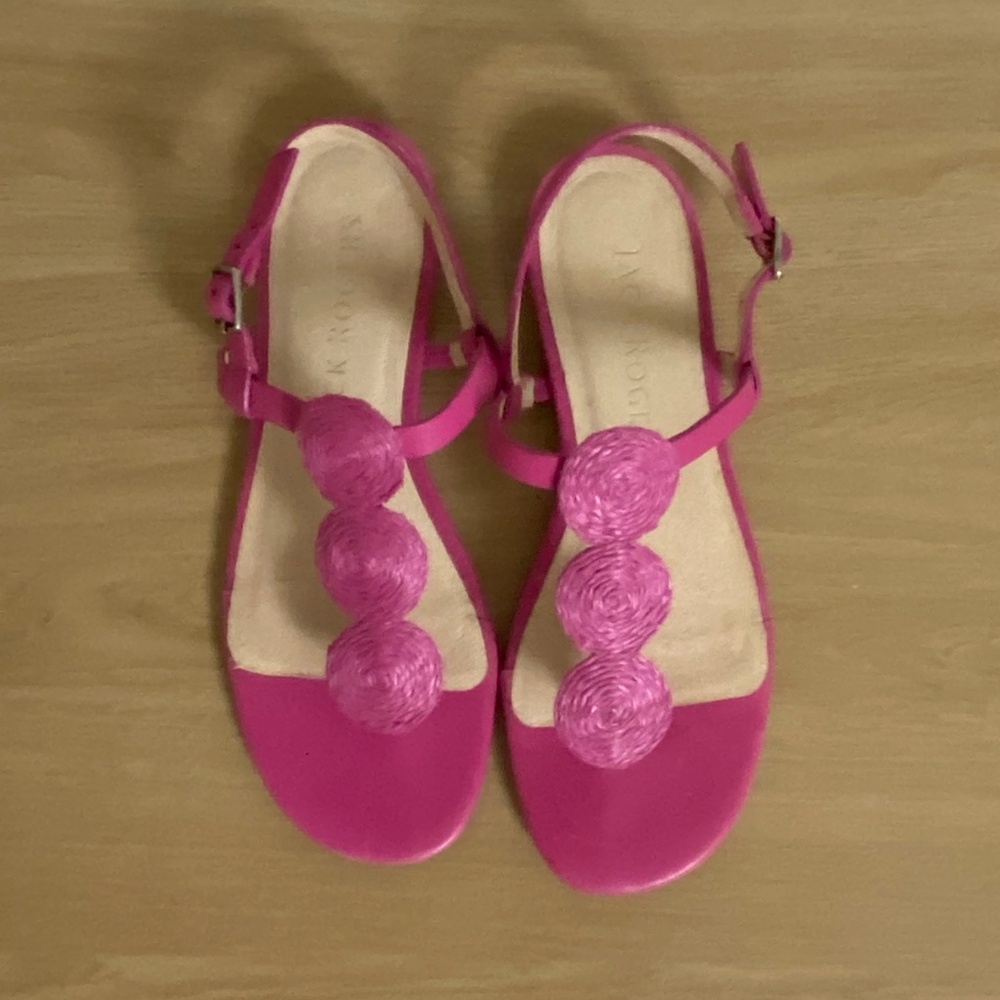 Jack Rogers Worth Sandal, Pink Raffia, 6.5